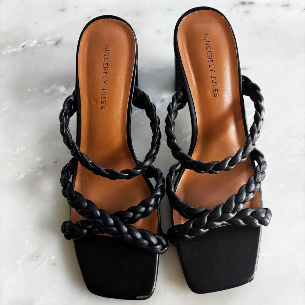 Sincerely Jules high heel braided sandals size 9.5